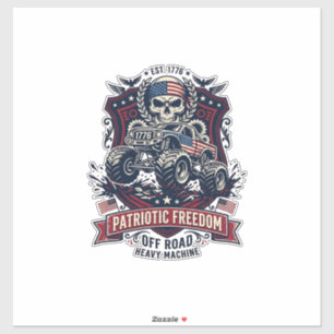 Patriotic 1776 Off Road Skull Monster Truck Heavy 