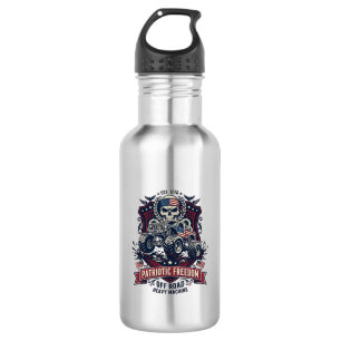 Patriotic 1776 Off Road Skull Monster Truck Heavy 532 Ml Water Bottle
