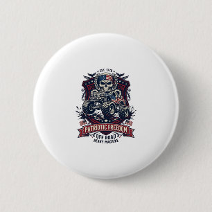 Patriotic 1776 Off Road Skull Monster Truck Heavy  6 Cm Round Badge