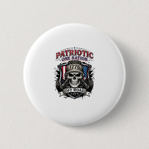Patriotic 1776 Off Road Skull Monster Truck Heavy 6 Cm Round Badge