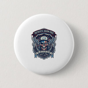 Patriotic 1776 Off Road Skull Monster Truck Heavy  6 Cm Round Badge