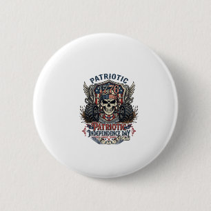 Patriotic 1776 Off Road Skull Monster Truck Heavy  6 Cm Round Badge