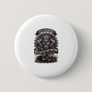 Patriotic 1776 Off Road Skull Monster Truck Heavy 6 Cm Round Badge