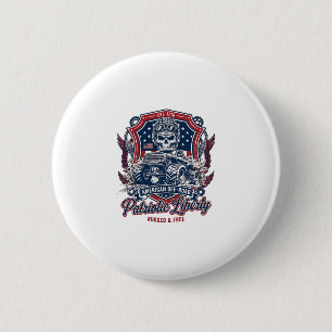 Patriotic 1776 Off Road Skull Monster Truck Heavy  6 Cm Round Badge