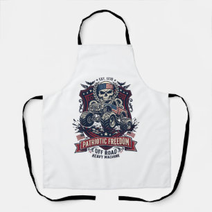 Patriotic 1776 Off Road Skull Monster Truck Heavy Apron