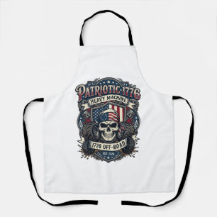 Patriotic 1776 Off Road Skull Monster Truck Heavy Apron