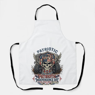 Patriotic 1776 Off Road Skull Monster Truck Heavy  Apron
