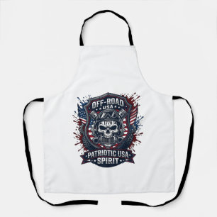 Patriotic 1776 Off Road Skull Monster Truck Heavy Apron