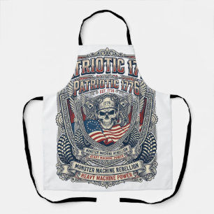 Patriotic 1776 Off Road Skull Monster Truck Heavy Apron