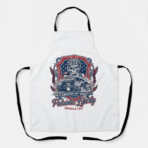 Patriotic 1776 Off Road Skull Monster Truck Heavy Apron