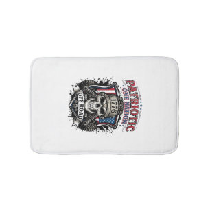 Patriotic 1776 Off Road Skull Monster Truck Heavy Bath Mat