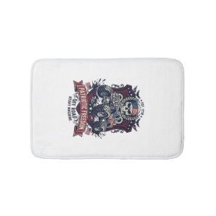 Patriotic 1776 Off Road Skull Monster Truck Heavy Bath Mat