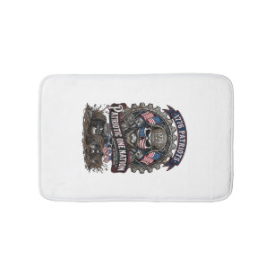 Patriotic 1776 Off Road Skull Monster Truck Heavy Bath Mat