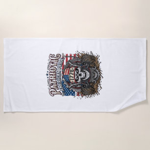 Patriotic 1776 Off Road Skull Monster Truck Heavy  Beach Towel
