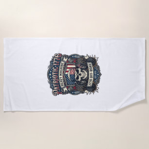 Patriotic 1776 Off Road Skull Monster Truck Heavy  Beach Towel