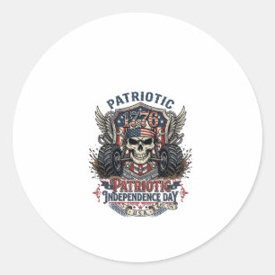 Patriotic 1776 Off Road Skull Monster Truck Heavy  Classic Round Sticker