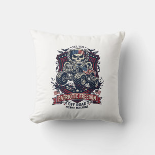Patriotic 1776 Off Road Skull Monster Truck Heavy Cushion