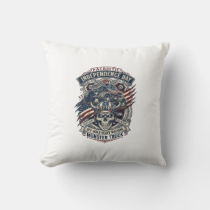 Patriotic 1776 Off Road Skull Monster Truck Heavy  Cushion