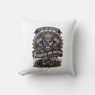 Patriotic 1776 Off Road Skull Monster Truck Heavy Cushion