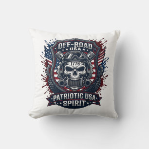 Patriotic 1776 Off Road Skull Monster Truck Heavy Cushion