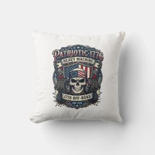 Patriotic 1776 Off Road Skull Monster Truck Heavy  Cushion