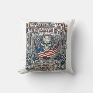 Patriotic 1776 Off Road Skull Monster Truck Heavy  Cushion