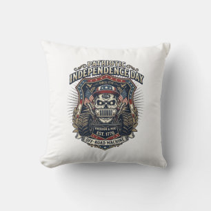 Patriotic 1776 Off Road Skull Monster Truck Heavy  Cushion