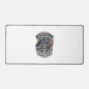 Patriotic 1776 Off Road Skull Monster Truck Heavy  Desk Mat