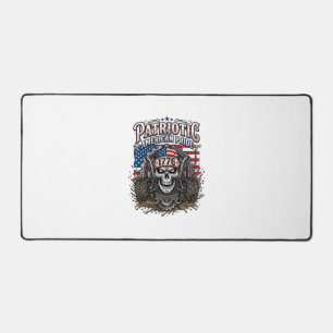 Patriotic 1776 Off Road Skull Monster Truck Heavy Desk Mat