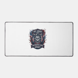 Patriotic 1776 Off Road Skull Monster Truck Heavy Desk Mat