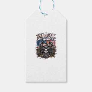 Patriotic 1776 Off Road Skull Monster Truck Heavy  Gift Tags