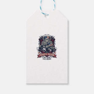 Patriotic 1776 Off Road Skull Monster Truck Heavy  Gift Tags