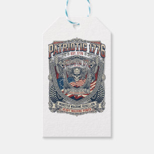 Patriotic 1776 Off Road Skull Monster Truck Heavy  Gift Tags