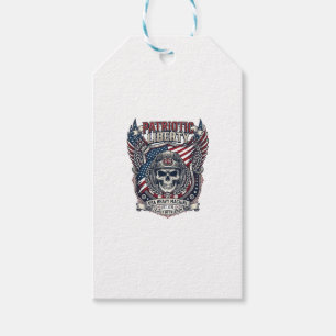 Patriotic 1776 Off Road Skull Monster Truck Heavy  Gift Tags