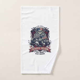 Patriotic 1776 Off Road Skull Monster Truck Heavy Hand Towel