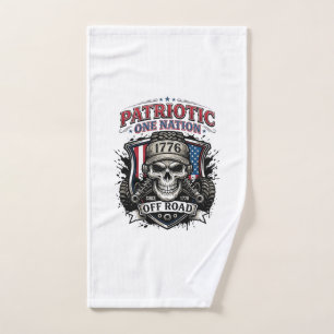 Patriotic 1776 Off Road Skull Monster Truck Heavy Hand Towel