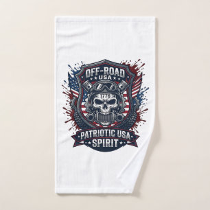 Patriotic 1776 Off Road Skull Monster Truck Heavy Hand Towel