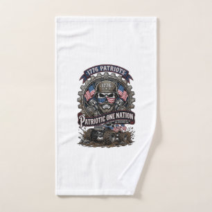 Patriotic 1776 Off Road Skull Monster Truck Heavy Hand Towel