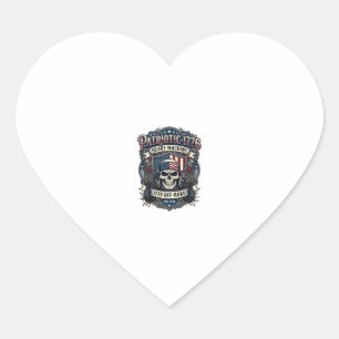 Patriotic 1776 Off Road Skull Monster Truck Heavy  Heart Sticker