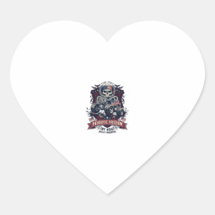 Patriotic 1776 Off Road Skull Monster Truck Heavy  Heart Sticker