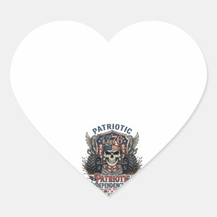 Patriotic 1776 Off Road Skull Monster Truck Heavy  Heart Sticker