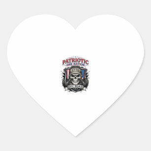 Patriotic 1776 Off Road Skull Monster Truck Heavy  Heart Sticker