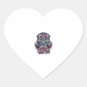 Patriotic 1776 Off Road Skull Monster Truck Heavy  Heart Sticker