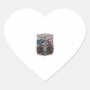 Patriotic 1776 Off Road Skull Monster Truck Heavy Heart Sticker