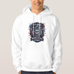 Patriotic 1776 Off Road Skull Monster Truck Heavy  Hoodie
