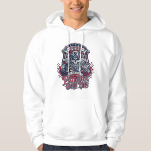 Patriotic 1776 Off Road Skull Monster Truck Heavy  Hoodie