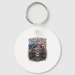 Patriotic 1776 Off Road Skull Monster Truck Heavy Key Ring