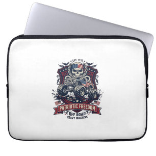 Patriotic 1776 Off Road Skull Monster Truck Heavy Laptop Sleeve