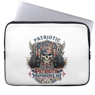 Patriotic 1776 Off Road Skull Monster Truck Heavy  Laptop Sleeve