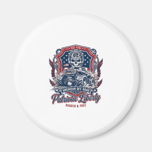 Patriotic 1776 Off Road Skull Monster Truck Heavy Magnet